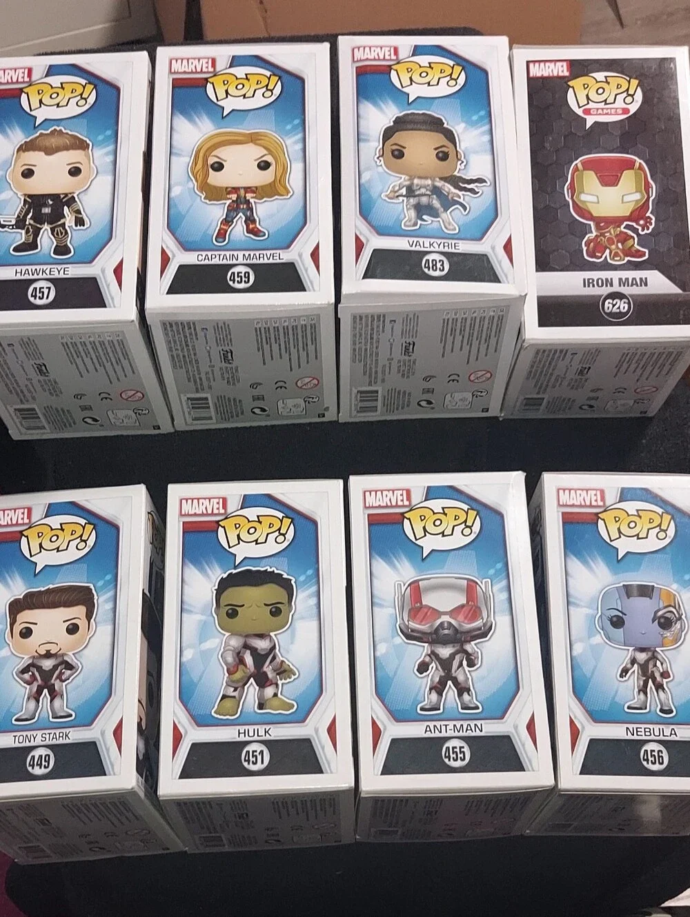 Funko Pop! Lot Marvel Avengers: Endgame (8 Figures)-IronMan/Hulk/Valkyrie/Stark